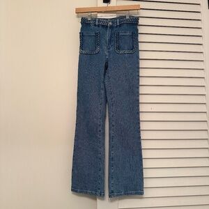 Maje Blue Jeans with Braided Details - size Fr 34